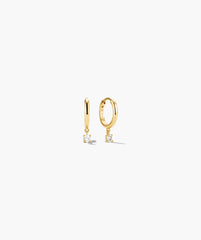 Round Lab Grown Sapphire Hoops