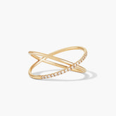 Pavé Diamond X Ring