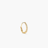 Single Pavé Diamond Huggie Hoop