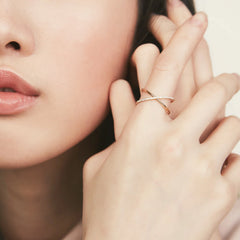 Pavé Diamond X Ring