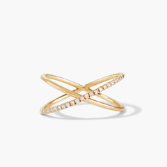 Pavé Diamond X Ring