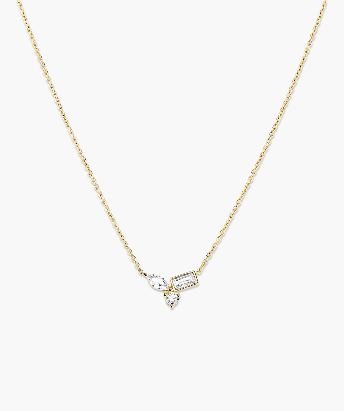 Lab Grown Sapphire Cluster Necklace